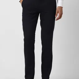 Van Heusen Men Checked Slim Fit Mid-Rise Formal Trousers-picture-6
