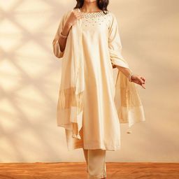 JAYPORE Women Relaxed Slim Fit Mid-Rise Trousers-image-97