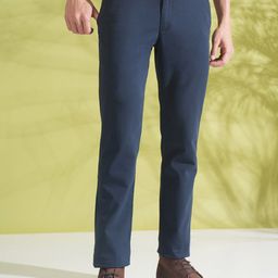 Crocodile Men Slim Fit Mid-Rise Plain Cotton Regular Trousers-image-82