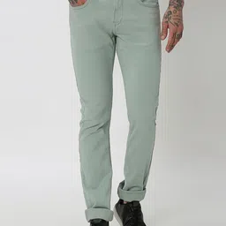 Mufti Men Cotton Flat-Front Plain Slim Fit Trousers-image-65