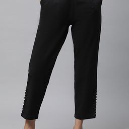 elleven Women Slim Fit Mid-Rise Cropped Trouser-image-94