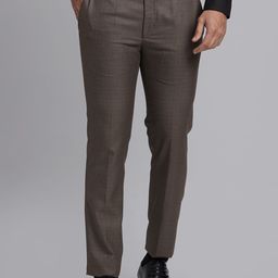 Park Avenue Men Slim Fit Checked Formal Trousers-image-41