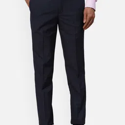 Park Avenue Men Slim Fit Checked Formal Trousers-image-43