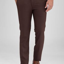 Park Avenue Men Checked Slim Fit Formal Trousers-image-65