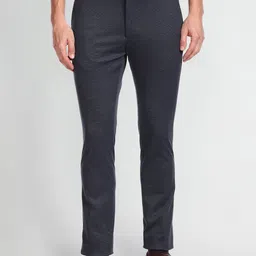 Arrow Men Mid-Rise Slim Fit Textured Micro Check Super Slim Fit Trousers-picture-9