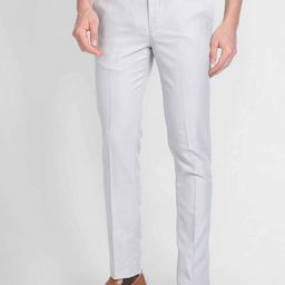 Arrow Men Windowpane Checks Autoflex Trousers-image-45