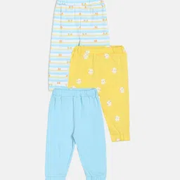 MINI KLUB Infant Boys Pack of 3 Printed Pure Cotton Joggers-image-74