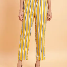 MINT STREET Women Striped Regular Trousers-image-33