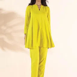 trueBrowns Malang Self-Design Pure Cotton V-Neck Tunic With Trousers-picture-22