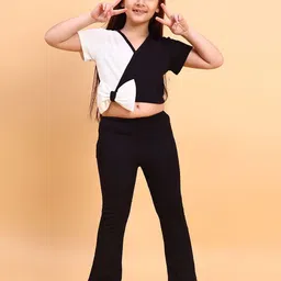 YK Girls Colourblocked Top With Trousers-picture-39
