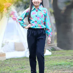 Cutiekins Girls Floral Printed Top with Trousers-22