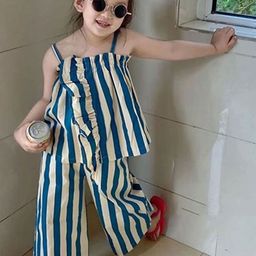 StyleCast x Revolte Girls Striped Shoulder Straps Top with Trousers-image-23