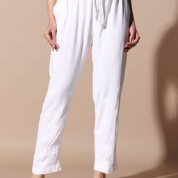 Fashionable Chikan Handikraft Women Embroidered Tailored Trousers-image-47