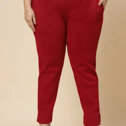 CLORA CREATION PLUS Women Relaxed Fit Easy Wash Woollen Trousers-picture-48