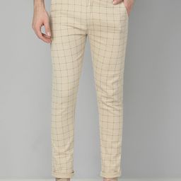 FUBAR Men Checked Relaxed Slim Fit Easy Wash Regular Trousers-image-85