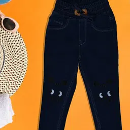 A-Okay Kids Embroidered Slim Fit Easy Wash Denim Trousers-image-68
