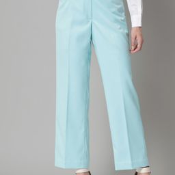 PowerSutra Women Mid-Rise Tailored Fit Easy Wash Parallel Trousers-image-80