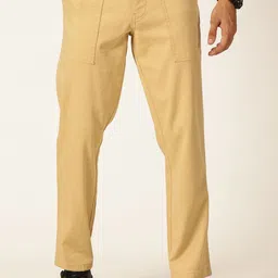 Thomas Scott Men Smart Regular Fit Mid-Rise Easy Wash Linen Chinos Trousers-image-27