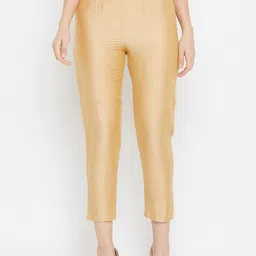Clora Creation Women Beige Smart Easy Wash Trousers-image-85