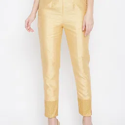 Clora Creation Women Beige Smart Easy Wash Trousers-image-29