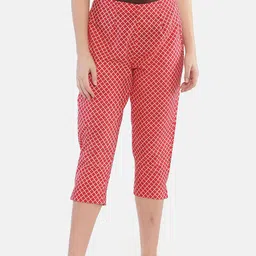 Weaves of Tradition Women Hand Block Printed Cotton High-Rise Cigarette Trousers-picture-5