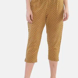 Weaves of Tradition Women Hand Block Printed Cotton High-Rise Cigarette Trousers-picture-3