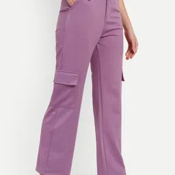 Next One Women Smart High-Rise Easy Wash Straight Fit Cargo Trousers-image-35