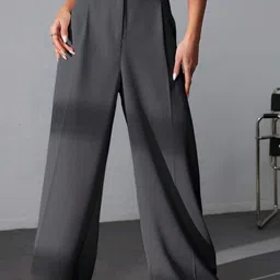 BROADSTAR Women Smart Stretchable High-Rise Loose Fit Parallel Trouser-image-76
