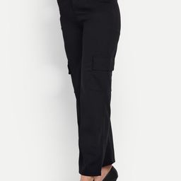 BROADSTAR Women Relaxed Loose Fit High-Rise Easy Wash Cargo Trousers-picture-38