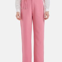 Kazo Women Relaxed Tapered Fit High-Rise Easy Wash Parallel Trousers-image-38