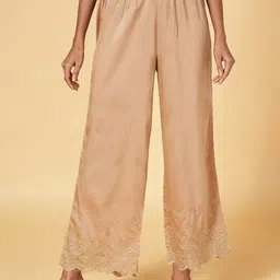 RANGMANCH BY PANTALOONS Ethnic Motifs Embroidered Straight Fit Palazzos-picture-49