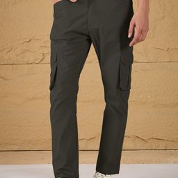 all yours Men Relaxed Fit Mid-Rise Cotton Cargos Trousers-image-62