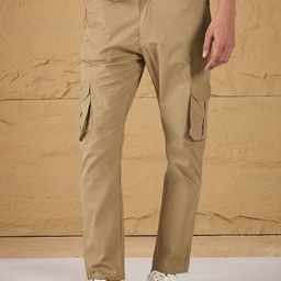 all yours Men Cotton Relaxed Slim Fit Cargos Trousers-image-4