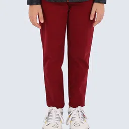 One Friday Boys Burgundy Relaxed Chinos Trousers-image-33