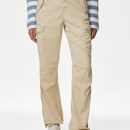 Marks & Spencer Women Straight Fit High-Rise Cargos Trousers-image-101