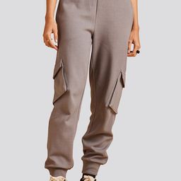 Muvazo Women Comfort Wrinkle Free Cargos Trouser-image-70