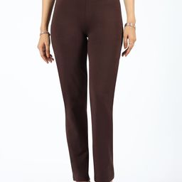 Blissclub Women Straight Fit High-Rise Wrinkle Free Cotton Chinos Trouser-image-29