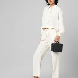 ONLY Women Straight Fit High-Rise Cotton Trousers-image-35