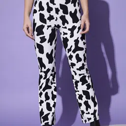 BAESD Women Printed Smart Trousers-image-59