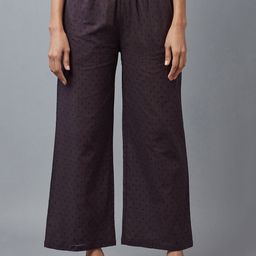 W Brown Wide Leg Palazzos-48