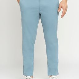 Basics Men Tapered Fit Mid-Rise Twil Cotton Regular Trousers-image-60