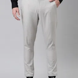 Kryptic Men Smart Mid Rise Tapered Fit Cropped Formal Trousers-image-71