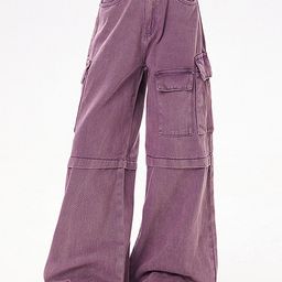 LULU & SKY Women Flared High-Rise Cargo-image-71