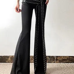 LULU & SKY Women Flared High-Rise Bootcut Trousers-picture-20