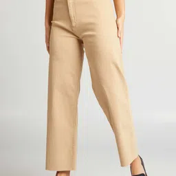 KIABI Women Regular Fit High-Rise Regular Trousers-image-2
