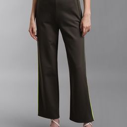 KZ07 By Kazo Women Olive Green High-Rise Trousers-image-31