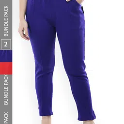 IndiWeaves Pack Of 2 Relaxed High-Rise Wool Trousers-image-51