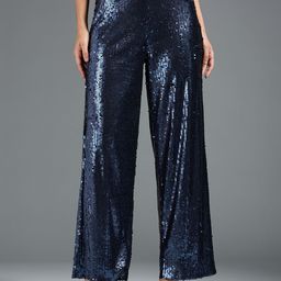 20Dresses Women Navy Blue & Black Embellished High-Rise Parallel Trousers-image-20