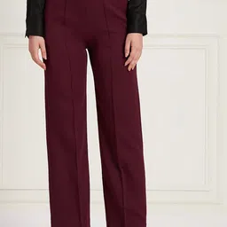 SALT ATTIRE Women Tailored Straight Fit High-Rise Trousers-image-18