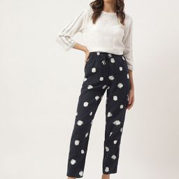 Marks & Spencer Women Printed Straight Fit High-Rise Trousers-image-86